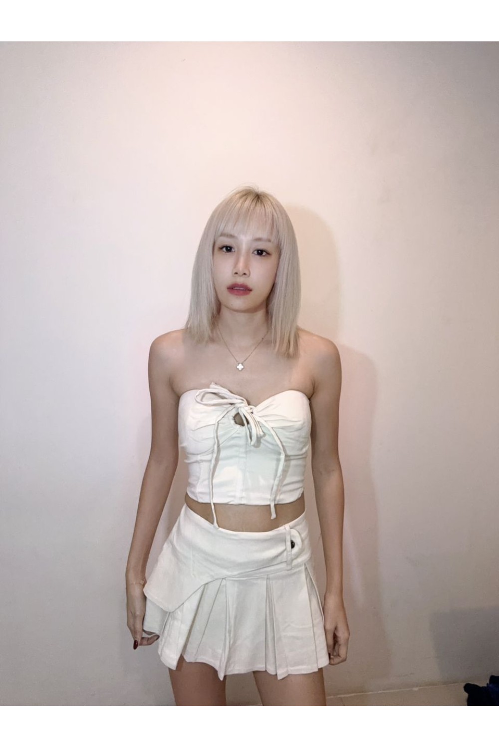 两穿抹胸上衣 杏色