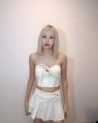 两穿抹胸上衣 杏色