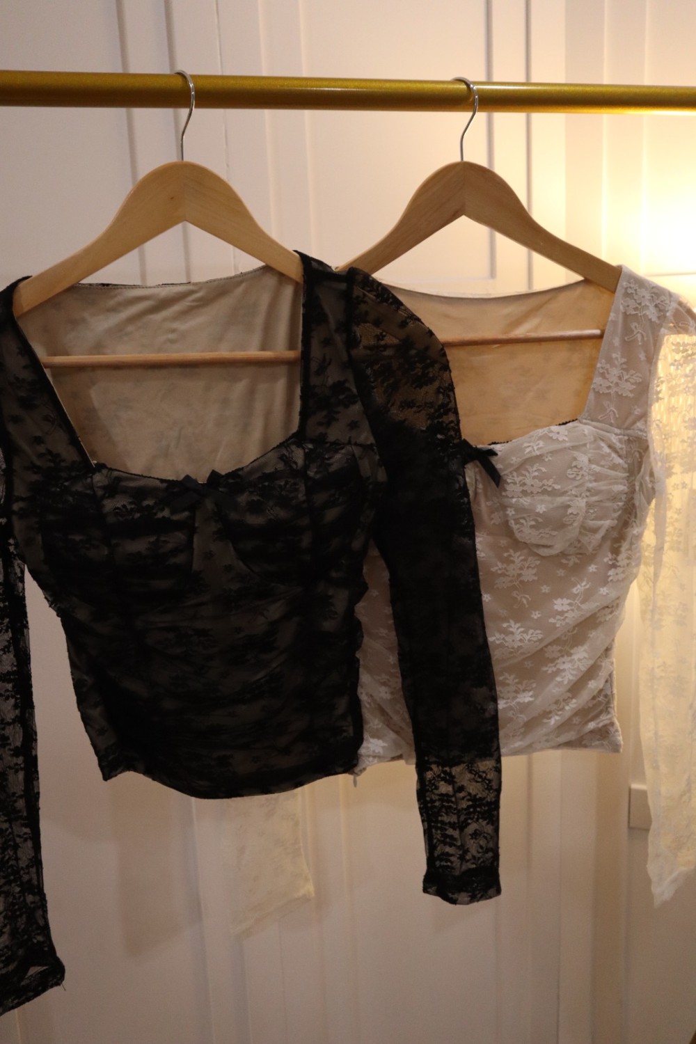 性感收腰长袖上衣 含胸垫 黑色 