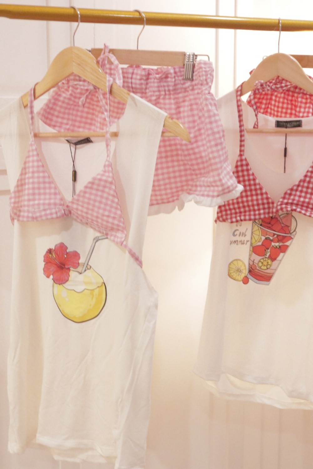 夏日清凉三件套 现货 红色 