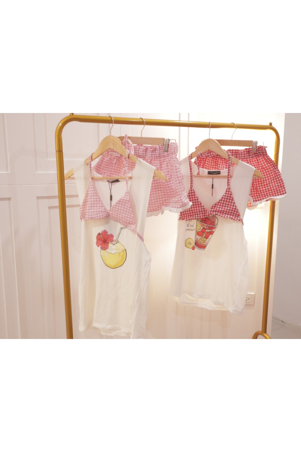 夏日清凉三件套 现货 红色 