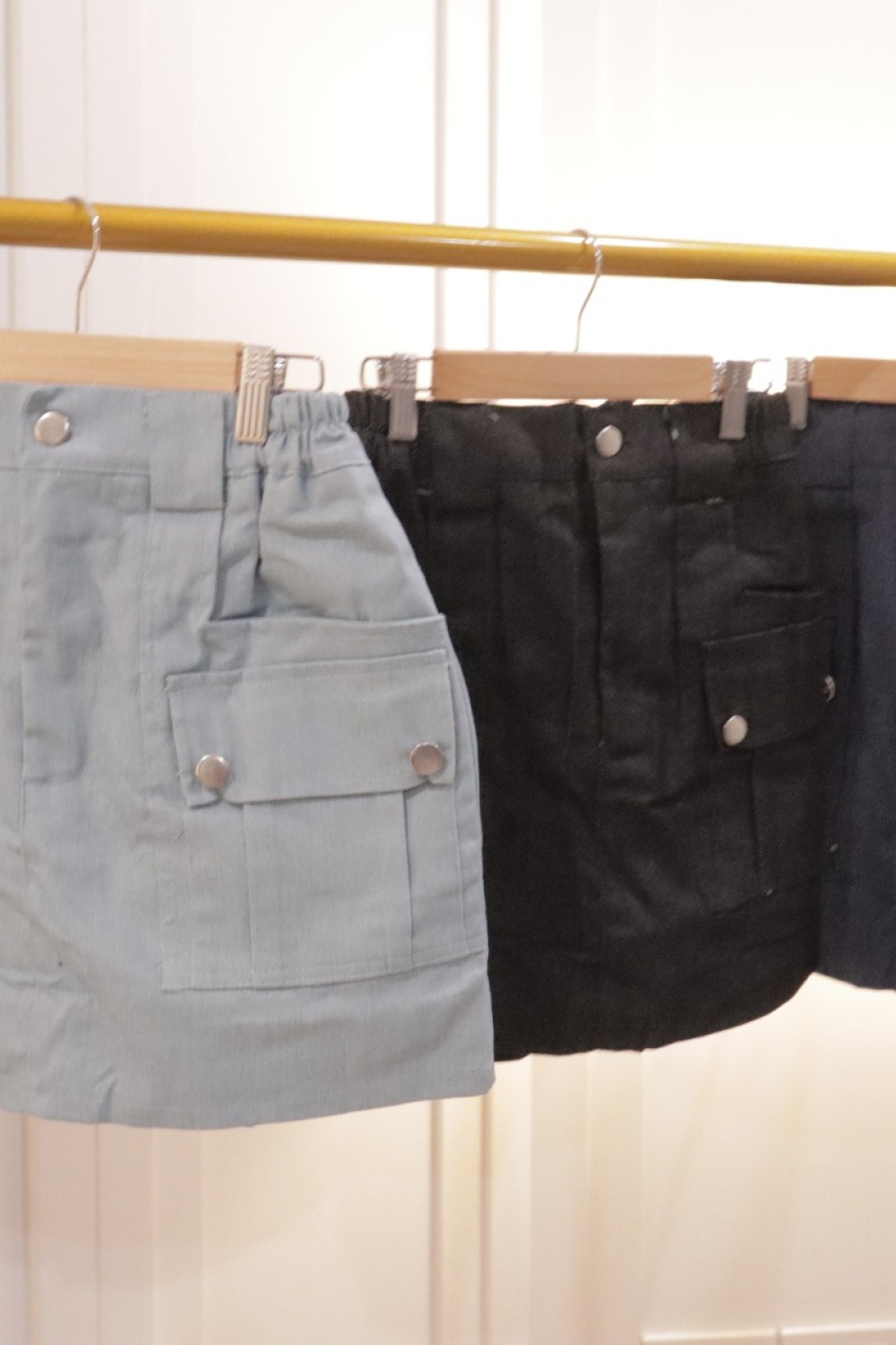 仿牛仔口袋短裙