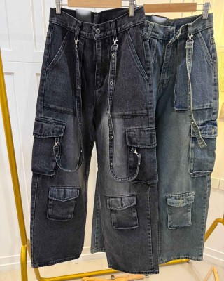 嘻哈高腰长裤 牛仔 S