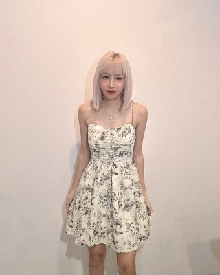 气质连身裙 褐色