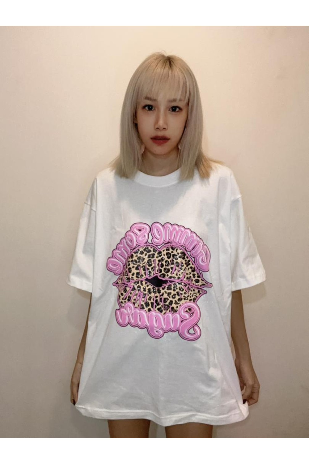 嘴唇豹纹 Oversize T
