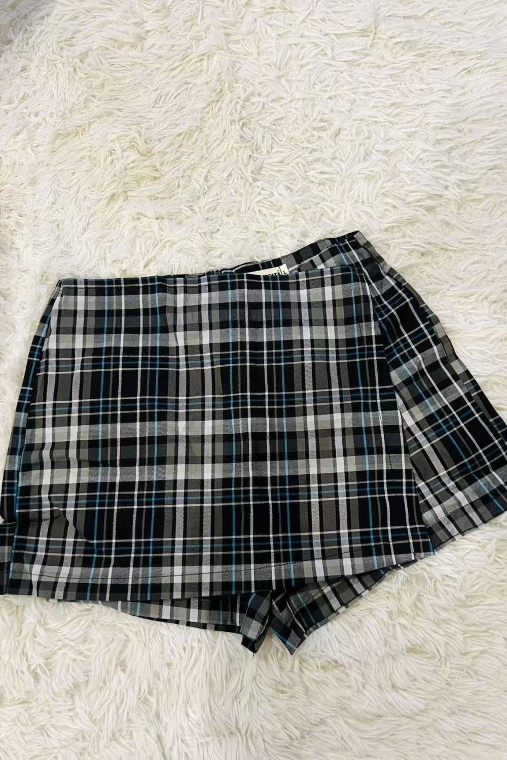 B家格子裤裙 黑色