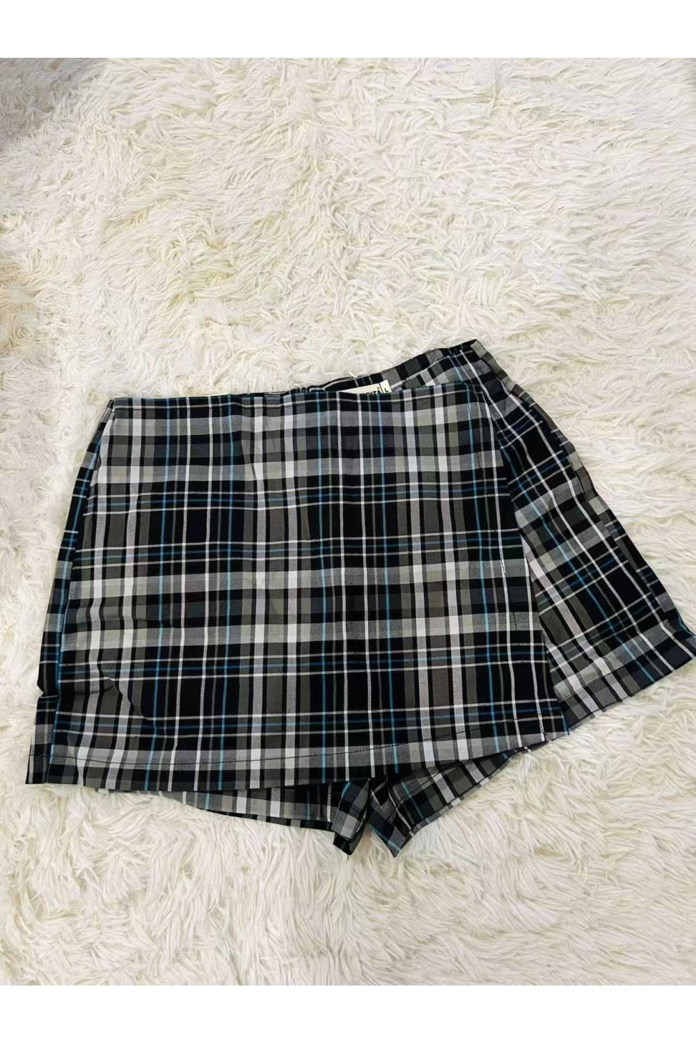 B家格子裤裙 黑色